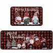 Christmas Kitchen Rug Set of 2 Non Slip Buffalo Plaid Gnomes  Anti Fatigue Kitchen Rugs Floor Carpet Set for Winter Xmas Holiday Kitchen Decor