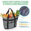 Insulated Cooler Bag (Gray) with HD Thermal Insulation - Premium, Collapsible Soft Cooler Foldable  Food Delivery Bag, Travel  Beach Cooler Bags