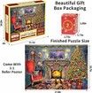 Christmas Puzzle - Festive Fireplace in Warm Christmas Puzzle, 24 Pieces, 1008 Piece Jigsaw Puzzles for Adults and Kids, Countdown to Christmas, Gift