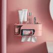 Bathroom Rack Tissue Discharge Makeup Cotton Swabs Mask Skin Care Products Shelf No DrillingPink