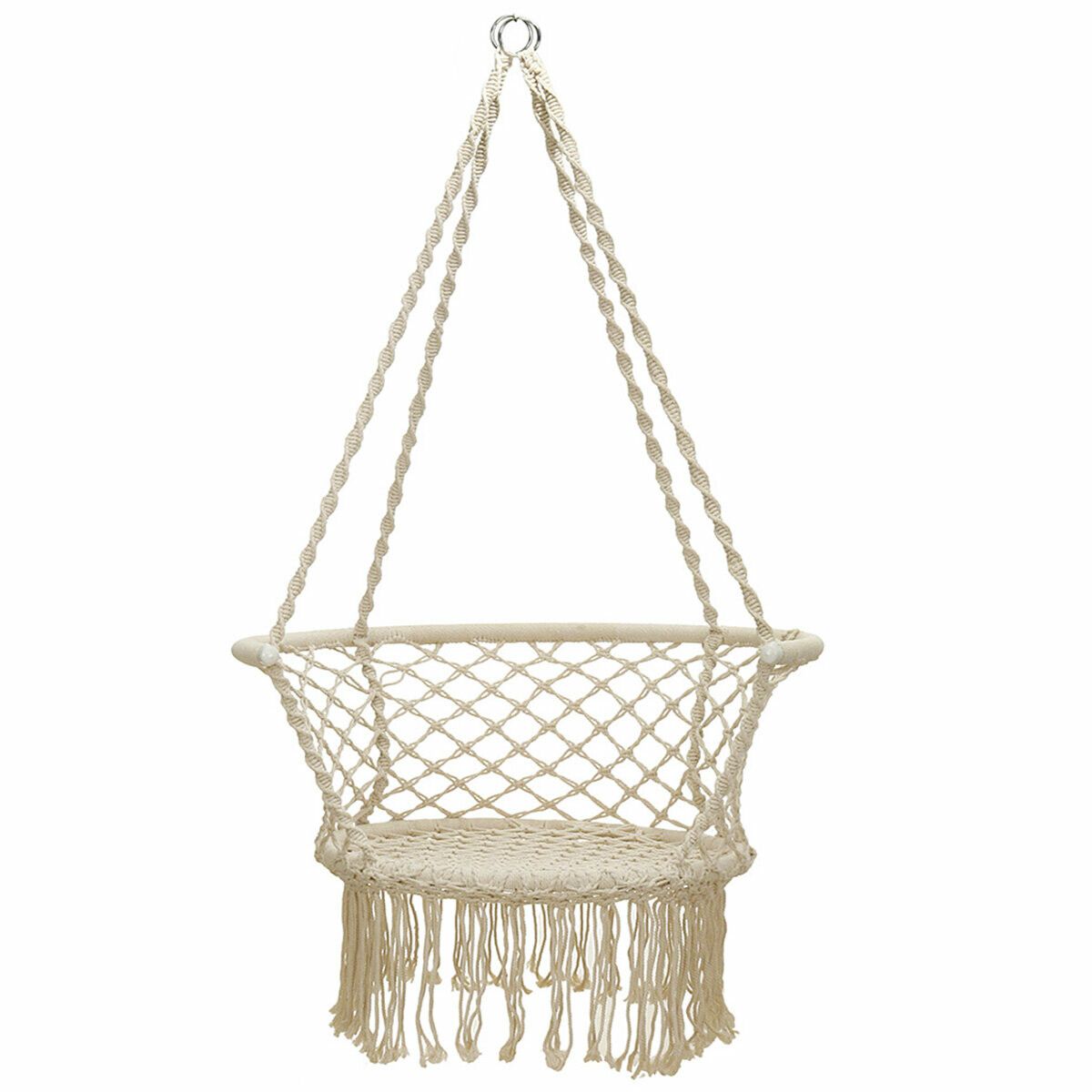 220lbs Hammock Hanging Chair Rope Relax Macrame Swing Seat Cotton HomeGreen