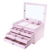 Large Wooden Jewelry Box Drawer Case Necklace Bracelet Ring Display Organizer Multifuctional Storagewhite