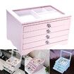 Large Wooden Jewelry Box Drawer Case Necklace Bracelet Ring Display Organizer Multifuctional Storagewhite