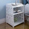 Modern White Flower Bedroom Bedside Table Rack Cabinet Organizer Night Stand Storage BasketsLarge