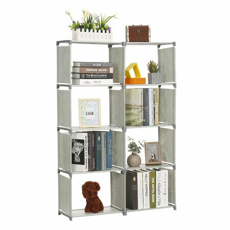 Double Rows Bookshelf Storage Shelve for books Children book rack Bookcase for Home SuppliesGrey