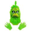Green Monster Grinch Mask and Gloves for Adult Thief Cosplay Props, Christmas Decoration