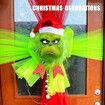 Grinch Mask & Gloves Cosplay Set Green Monster Costume Accessories for Adult Christmas and Halloween Events