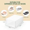 12PCS Plastic Shoe Boxes Stackable Organiser Large Storage Containers Drawers Sneaker Display Cases Bins Organizer Holder Unit with Clear Door