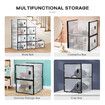 12PCS Plastic Shoe Boxes Clear Organiser Stackable Transparent Storage Display Cases Sneaker Containers Holder Bins Organizer Unit