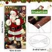 Christmas Door Decoration, Santa Claus Door Cover, Christmas Door Hanging Banner, Santa Claus Background Banner for Home Front Door Christmas Decoration (180*90 CM)