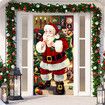 Christmas Door Decoration, Santa Claus Door Cover, Christmas Door Hanging Banner, Santa Claus Background Banner for Home Front Door Christmas Decoration (180*90 CM)