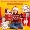 Christmas Advent Calendar 2023 Girls Bracelets Gift Set 24 Days Xmas Countdown Calendars DIY Charm Beads Jewelry Making Kit For Kids & Teens