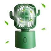 Cactus Fan Desk Small Fan 80 Degree Rotation USB Portable Fans 3 Speeds for Home Office Personal Table Desktop Fan Decor-Green