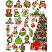 24pcs Grinch Christmas Ornaments for Tree Decorations Christmas Ornaments Resin Miniatures for Craft Christmas Decor