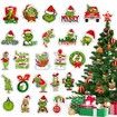 24pcs Grinch Christmas Ornaments for Tree Decorations Christmas Ornaments Resin Miniatures for Craft Christmas Decor