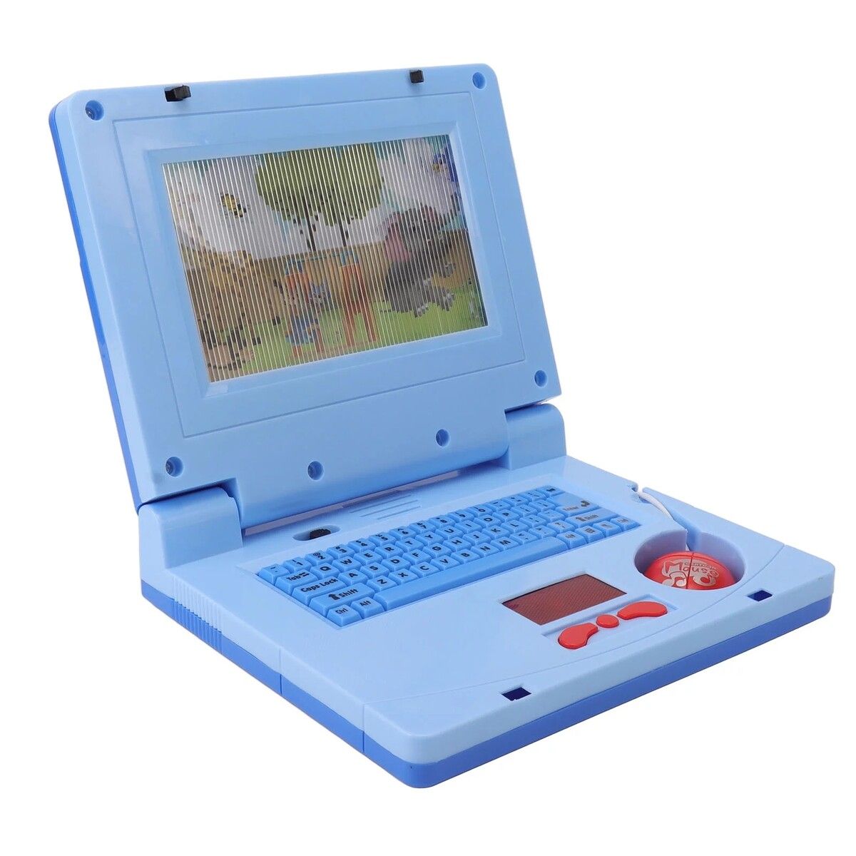 Laptop Educational Learning Computer, Simulator Notebook Toy Intelligence Early Education With Light And Music Child Gift , LCD Screen, Keyboard and Mouse Included (Blue)