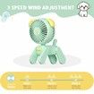 7 inch Small Desk Fan USB Rechargeable Battery Foldable Fan for Grils Women with 3 Speeds Strong Wind for Home Office Outdoor Travel - Green