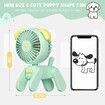 7 inch Small Desk Fan USB Rechargeable Battery Foldable Fan for Grils Women with 3 Speeds Strong Wind for Home Office Outdoor Travel - Green