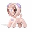 7 inch Small Desk Fan USB Rechargeable Battery Foldable Fan for Grils Women with 3 Speeds Strong Wind for Home Office Outdoor Travel - Pink