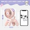7 inch Small Desk Fan USB Rechargeable Battery Foldable Fan for Grils Women with 3 Speeds Strong Wind for Home Office Outdoor Travel - Pink