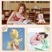 7 inch Small Desk Fan USB Rechargeable Battery Foldable Fan for Grils Women with 3 Speeds Strong Wind for Home Office Outdoor Travel - Pink