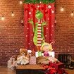 Grinch Christmas Decorations Grinch Door Cover Red Backdrop Funny Xmas Hanging Banners Merry Christmas Porch Sign for Indoor Outside