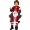 Christmas Costume Party Cosplay Mounted Cycling Santa Claus Inflatable Clothes Kids Teens  120cm-150cm