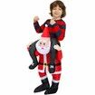 Christmas Costume Party Cosplay Mounted Cycling Santa Claus Inflatable Clothes Kids Teens  120cm-150cm