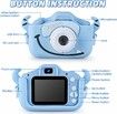 Kids Digital Camera with SD Card 32GB Portable Camera Selfie Digital Dual Lens Camera Birthday Gift for Kids (Blue)