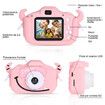 Kids Digital Camera with SD Card 32GB Portable Camera Selfie Digital Dual Lens Camera Birthday Gift for Kids (Pink)