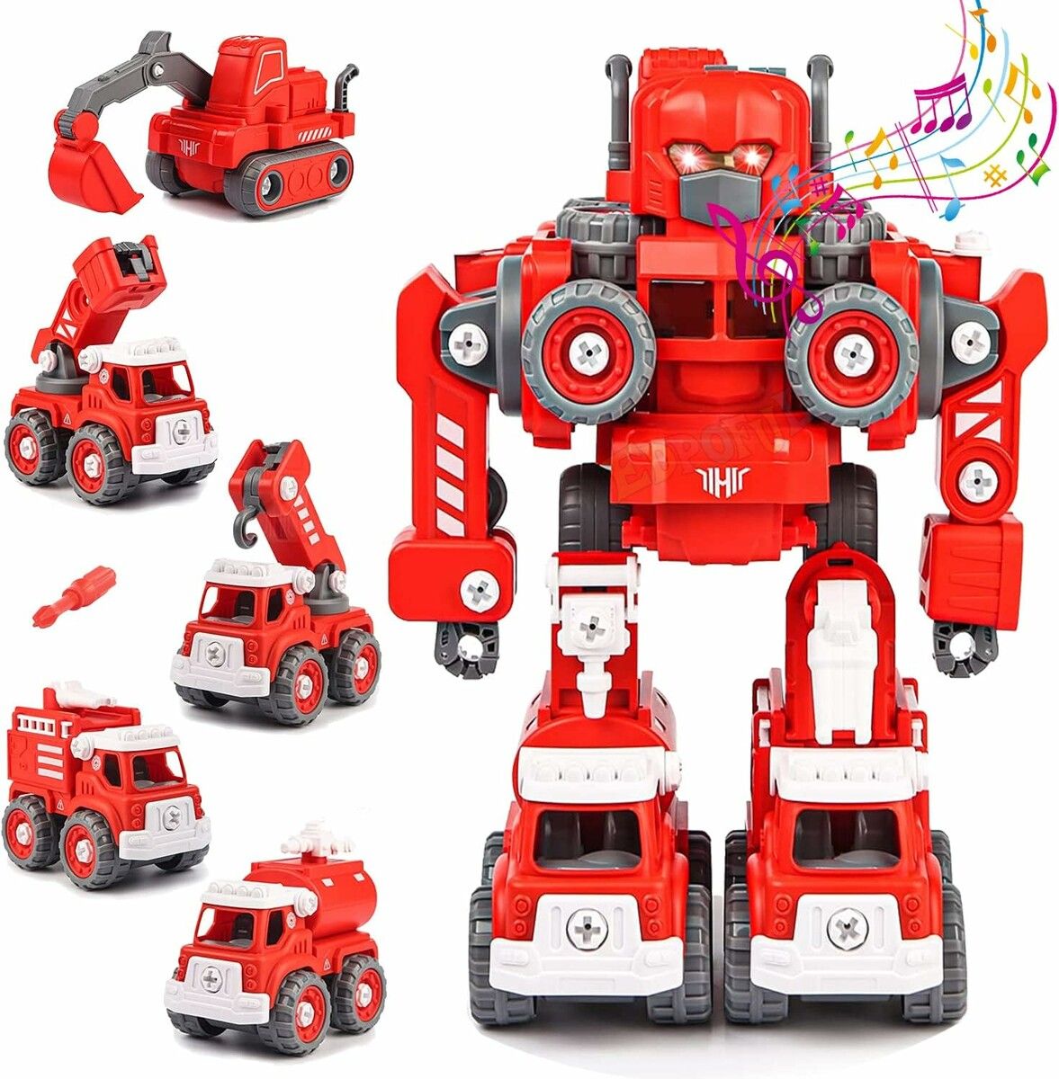 TEM Toys 5 in1 Take Apart and Building Rescue Robot Toys Educational Toys for Kids 4-8 Birthday Gift for 4+ Year Old Boys