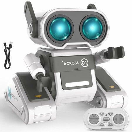 Robot Toys Rechargeable RC Robot for Boys Girls Remote Control Toy with  Music LED Eyes Dance Move Gift for Children Age 3 Year