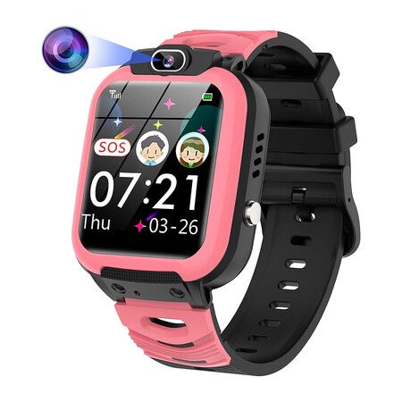 Kids Smart Watch for Boys Girls, Cell Phone Watch for 3 to 14 Years Kids Students (Pink)