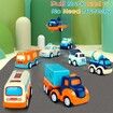 Big Transport Truck with 8 Small Cute Pull Back Trucks, Carrier Truck for 3 4 5 6 7 Years Old Boys and Girls, 34 x 10 x 14 cm