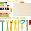 Tool Kit for Kids, 37 pcs Wooden Toddler Tools Set Includes Tool for 3 4 5 6 7 Years Old Boys Girls