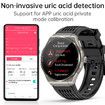 Newest Smart Watch Bluetooth Call Amoled Screen Ecg Blood Sugar Uric Acid Blood Lipid Body Temperature Radiation Level Color Black