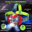 Dinosaur Headlamp for Kids Outdoor LED Dinosaur Headlight for Kids Sound and Mute Mode Kids Flashlight Toy Camping Accessories Christmas Gifts