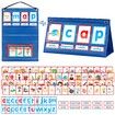 CVC Word Builder Desktop Pocket Chart Tent Cards Kit Phonics Games Flash Cards for Classroom Spelling Educational Toy for Kids