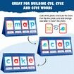 CVC Word Builder Desktop Pocket Chart Tent Cards Kit Phonics Games Flash Cards for Classroom Spelling Educational Toy for Kids