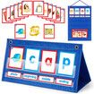 CVC Word Builder Desktop Pocket Chart Tent Cards Kit Phonics Games Flash Cards for Classroom Spelling Educational Toy for Kids