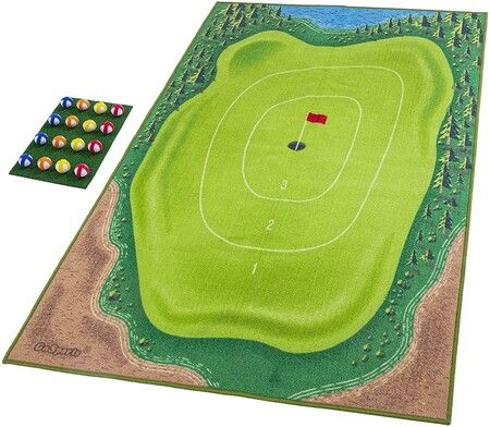 Indoor Outdoor Golf Games for Adults, Large Golf Chipping Game Mat with Chipping Mat and 16 Grip Balls, Golf Game for Home Backyard Office