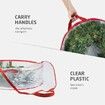 Clear Red 76*20cm Clear Wreath Storage Bags Plastic Wreath Bags with Dual Zippers and Handles for Christmas Thanksgiving Holiday Wreath Storage