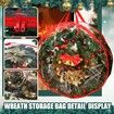 Clear Red 76*20cm Clear Wreath Storage Bags Plastic Wreath Bags with Dual Zippers and Handles for Christmas Thanksgiving Holiday Wreath Storage