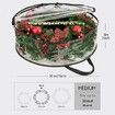 Clear Black 76*20cm Clear Wreath Storage Bags Plastic Wreath Bags with Dual Zippers and Handles for Christmas Thanksgiving Holiday Wreath Storage