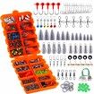 230pcs Fishing Accessories Kit, Including Jig Hooks, Bullet Bass Casting Sinker Weights, Fishing Swivels Snaps, Sinker Slides, Fishing Set with Tackle Box