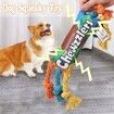 Tough Dog Chew Toy Squeaky Rainbow Candy-Shaped Interactive Rope Toy for Aggressive Chewers for All Types of Pet