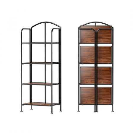 Levede Display Shelf  Bookshelf Foldable Bookcase  Kitchen Office Storage 4 Tier