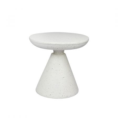 Levede Side Table Terrazzo Coffee Tables Modern Hourglass Stool Stand Beige 51cm