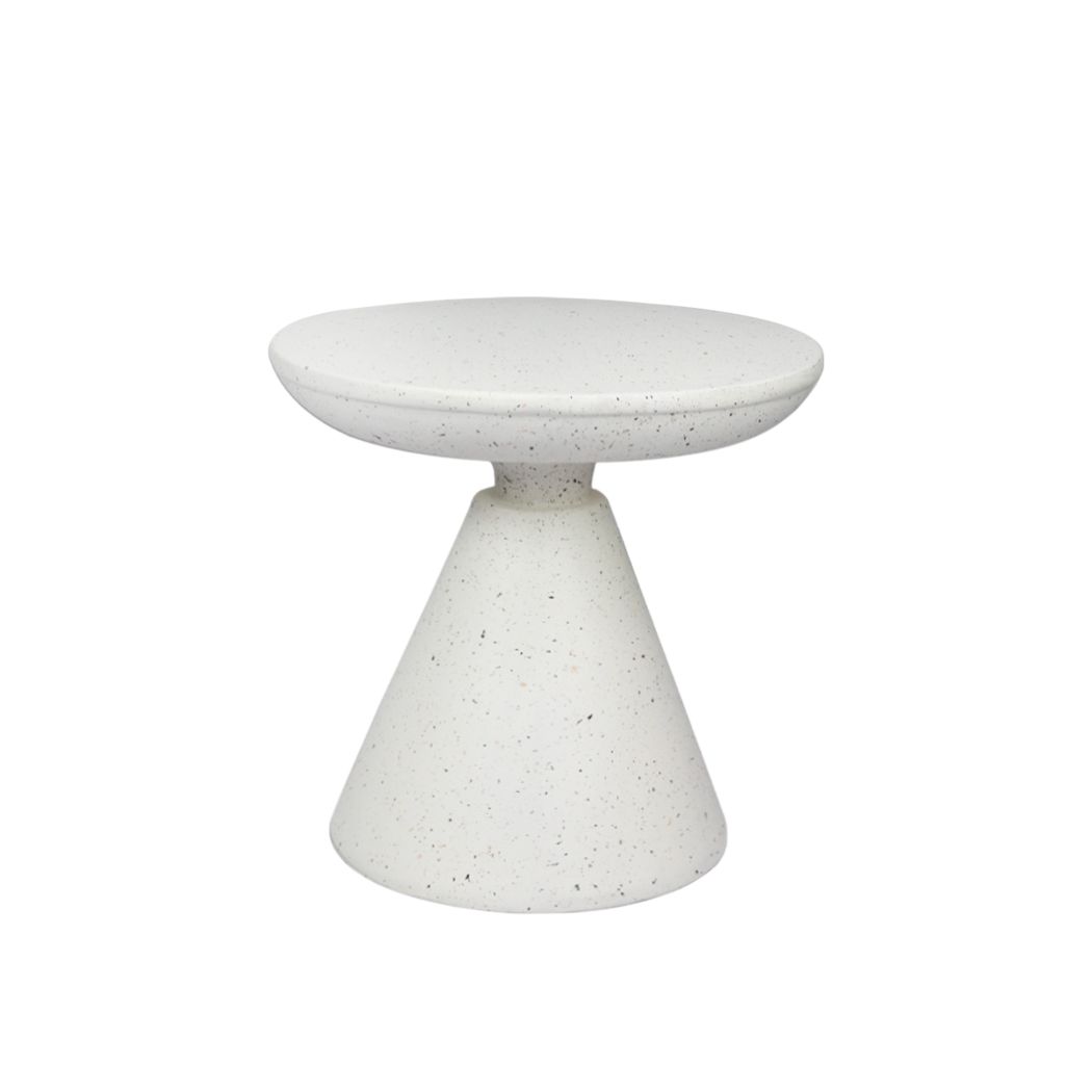 Levede Side Table Terrazzo Coffee Tables Modern Hourglass Stool Stand Beige 51cm