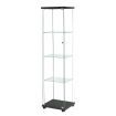 Display Cabinet 4-Tier Glass Door Black